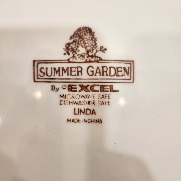 Vintage Summer Garden by Excel Linda 12" Chop Plate Floral Retro 70s Stoneware - Picture 4 of 4